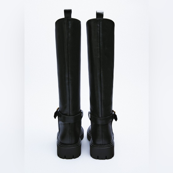 Zara Leather Knee High Boots - Size 7.5 - Picture 6 of 11